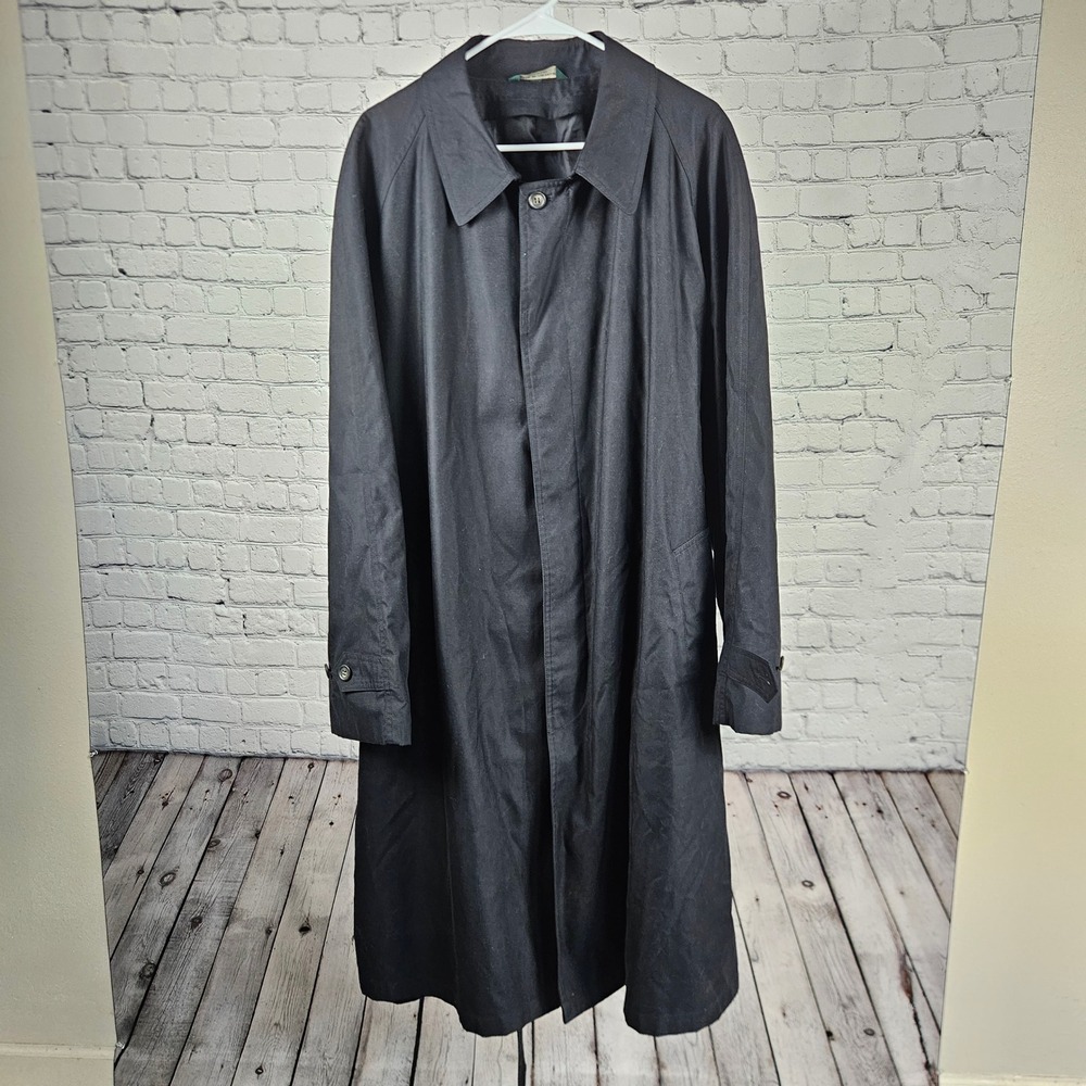 Lauren Ralph Lauren Mens Black Microfiber Water Repellent Trench Coat 48R